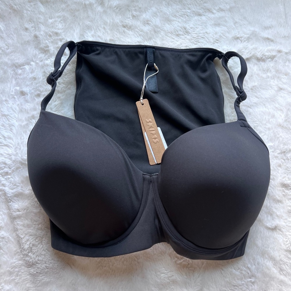 SKIMS Womens Fits Everybody Full Coverage Back Smoother Bra Onyx Black 32DDD NEW